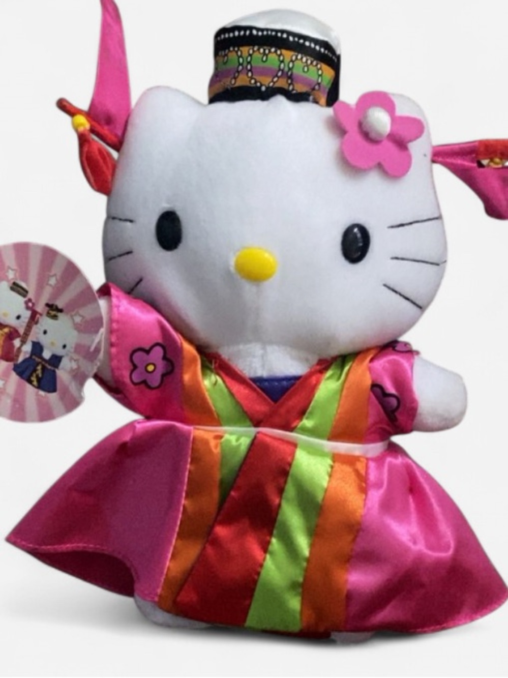 Hello Kitty Pink & White Satin Kimono Plush